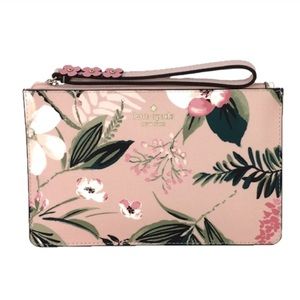 Kate Spade Botanical Floral Eli Wristlet CameoPink